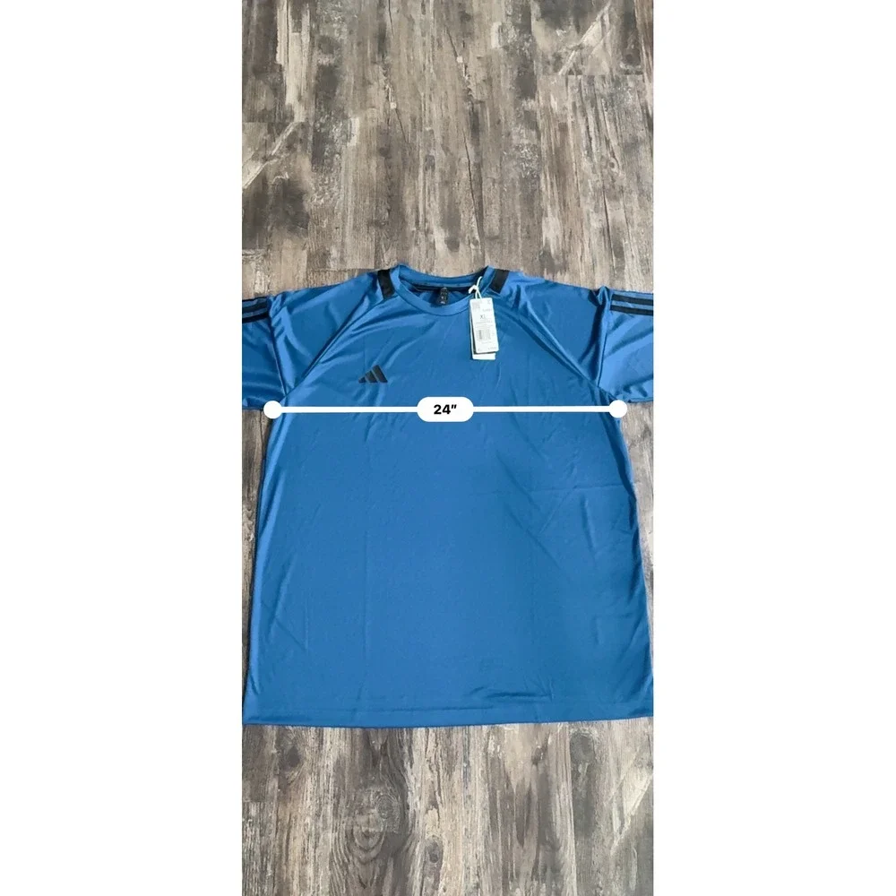 Adidas Mens Sporty Sereno 3S T Aeroready Train Lightweight Shirt Black & Blue XL